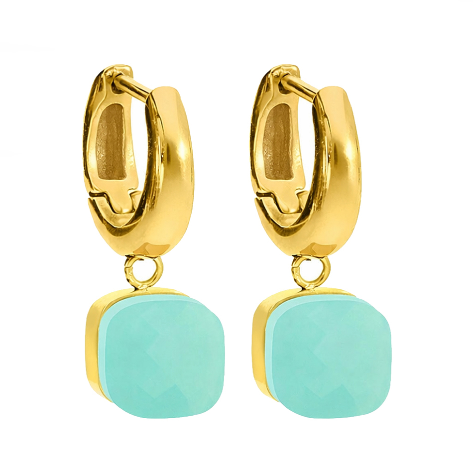 Серьги Qudo FIRENZE (G) Light Palace Green Opal 107001/20-4510