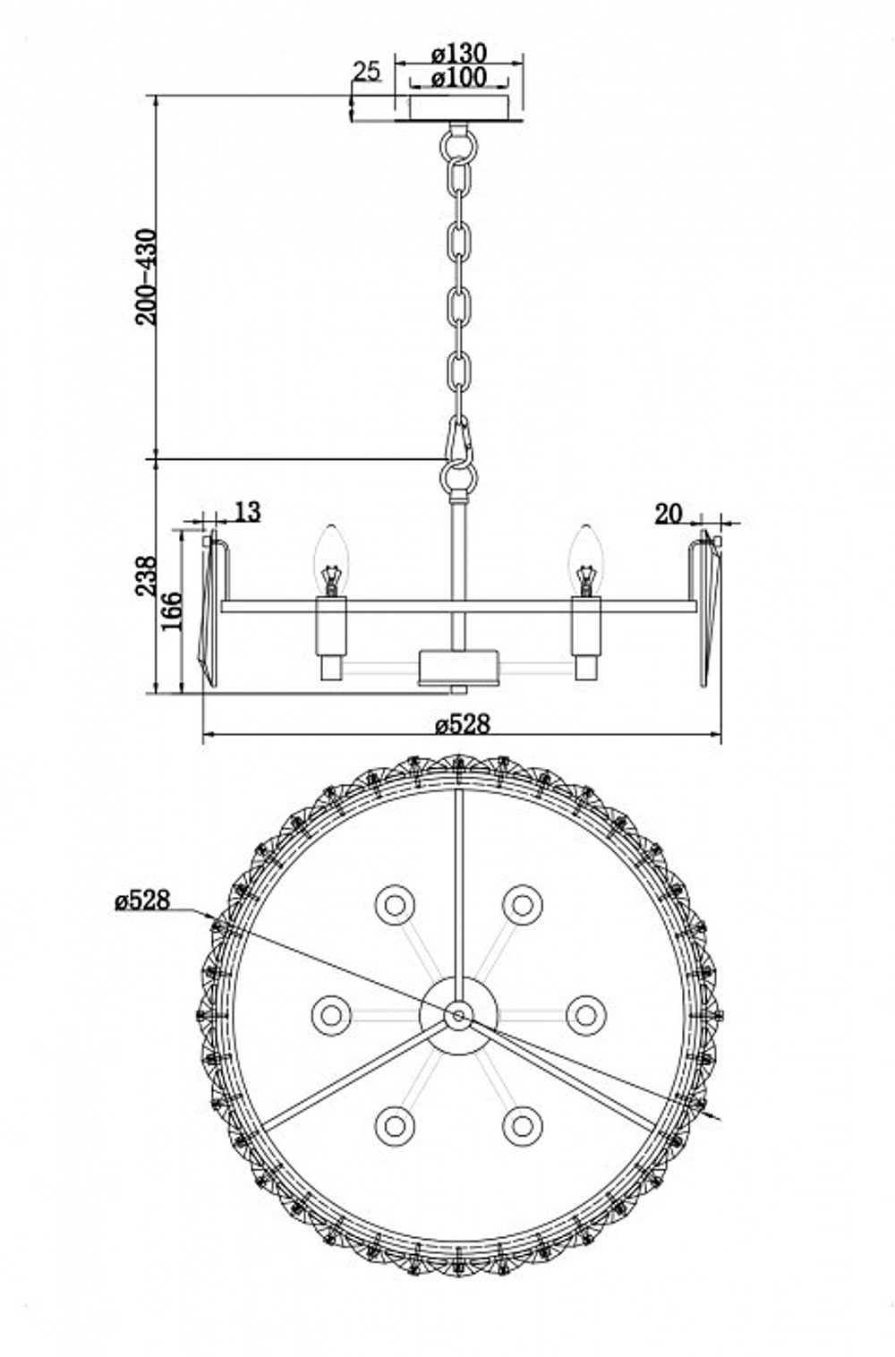 Люстра подвесная Maytoni Puntes MOD043PL-06G