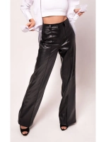 Кожаные брюки палаццо