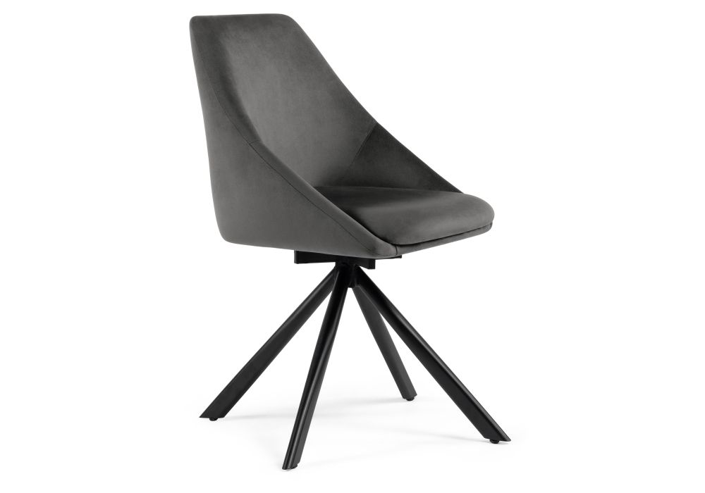 Стул на металлокаркасе Окленд крутящийся серый / черный