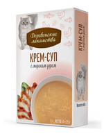 Лакомство "Крем-Суп с морским угрем", для кошек, 35гх4 шт. Деревенские лакомства