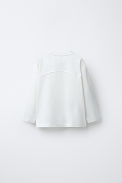 ZARA ФУТБОЛКА С ВЫШИВКОЙ «МЕДВЕДЬ», БЕЛЫЙ