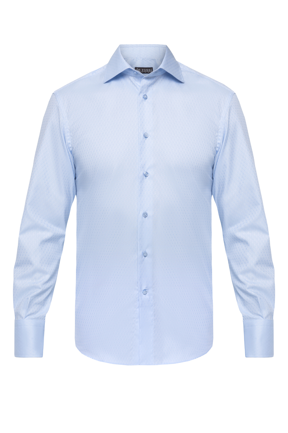 Рубашка голубая с жаккардовым плетением «Ромбы»