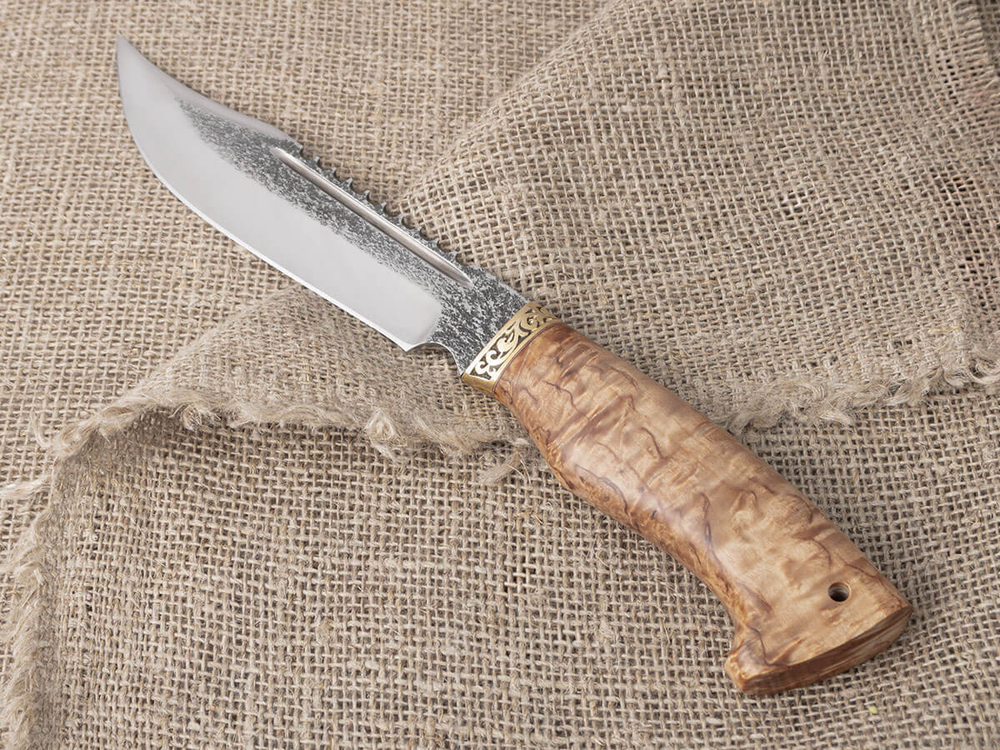 Нож "Алтай", сталь Bohler N690, рукоять естественная стабилизированная береза