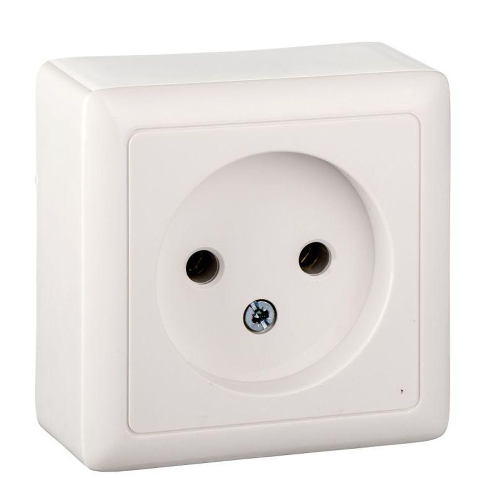 Розетка 1-м ОП Хит 10А IP20 250В без заземл. без защ. шторок с изолир. пластиной бел. SE RA10-131I-B Розетка 1-м ОП Хит 10А IP20 250В без заземл. без защ. шторок с изолир. пластиной бел. SE RA10-131I-B