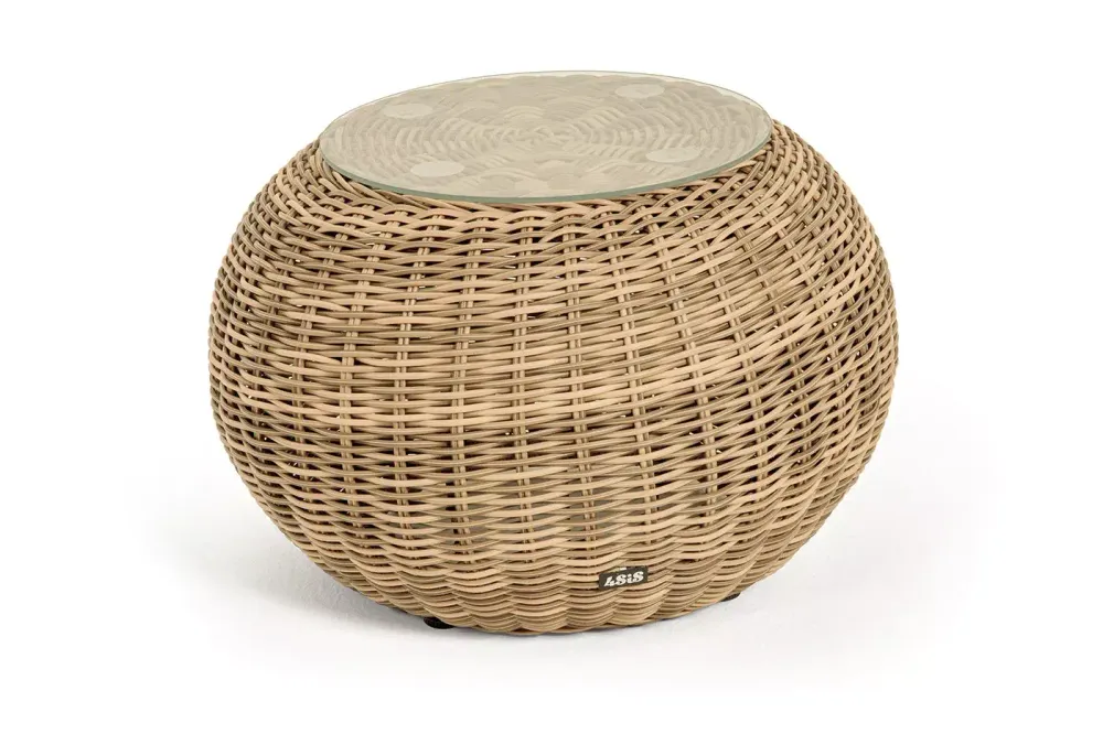 "Барселона" кофейный столик из искусственного ротанга, цвет соломенный