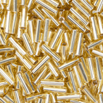 Японский бисер TOHO Bugle (стеклярус) 6mm (№22), с внутренним серебрением, прозрачный