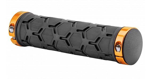 Грипсы XH-G181BL 130 мм чёрные, золотистые кольца, в инд. упаковке, арт. 150236 (10216170/010821/0228802, Китай)