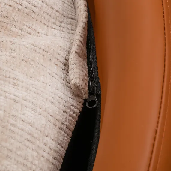 Кресло Tiron, серый шенилл, оранжевая экокожа