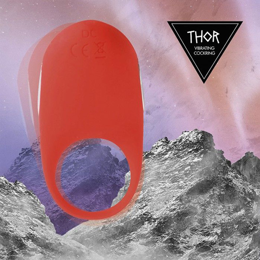 Красное эрекционное виброкольцо 4,5см Feelz Toys Thor Cockring Red