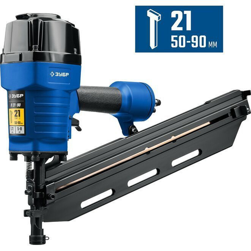 Нейлер гвоздезабиватель пневматический для реечных гвоздей, ЗУБР тип 21 (50-90 мм), 31931