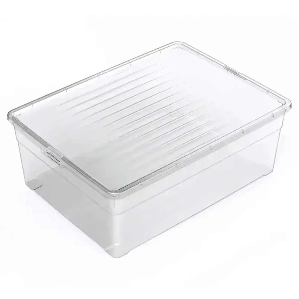 Ящик с крышкой универсальный «Лайф», прозрачный, 56*38*20см / 34л