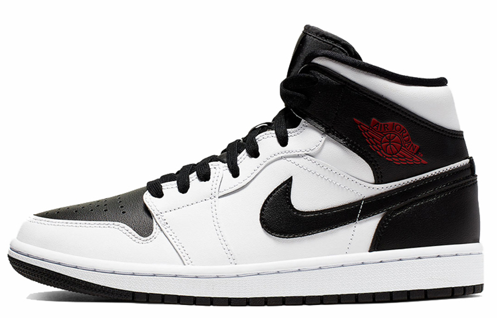 Кроссовки Jordan Air Jordan 1 Mid White Black Red (Женская размерная сетка)