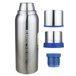 Термос Biostal Охота (1 литр), 2 чашки, стальной