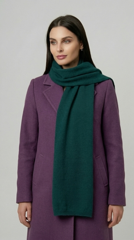 Оренбургский шерстяной шарф Ш501-22 изумруд