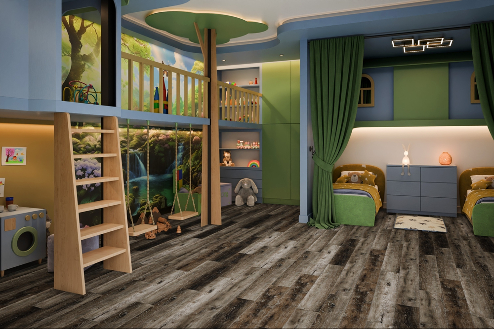 Кварц-винил SPC Damy Floor Family SPC 0,75мм 4,2 мм ДУБ РУСТИКАЛЬНЫЙ ЧЕРНЫЙ 2.635 м2