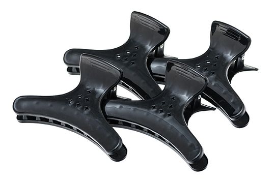 Зажимы-бабочка для волос Harizma, пластиковые, черные, 4шт (h10988-15)