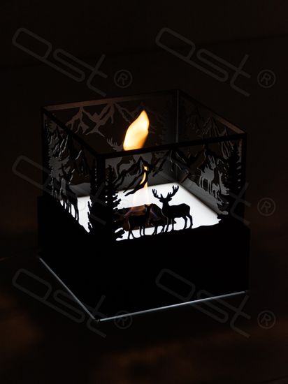 Биокамин настольный металлический "Forest spirit" с подсветкой