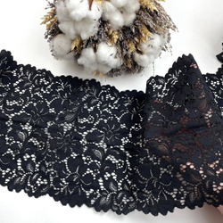 Кружево эластичное черное 18 см