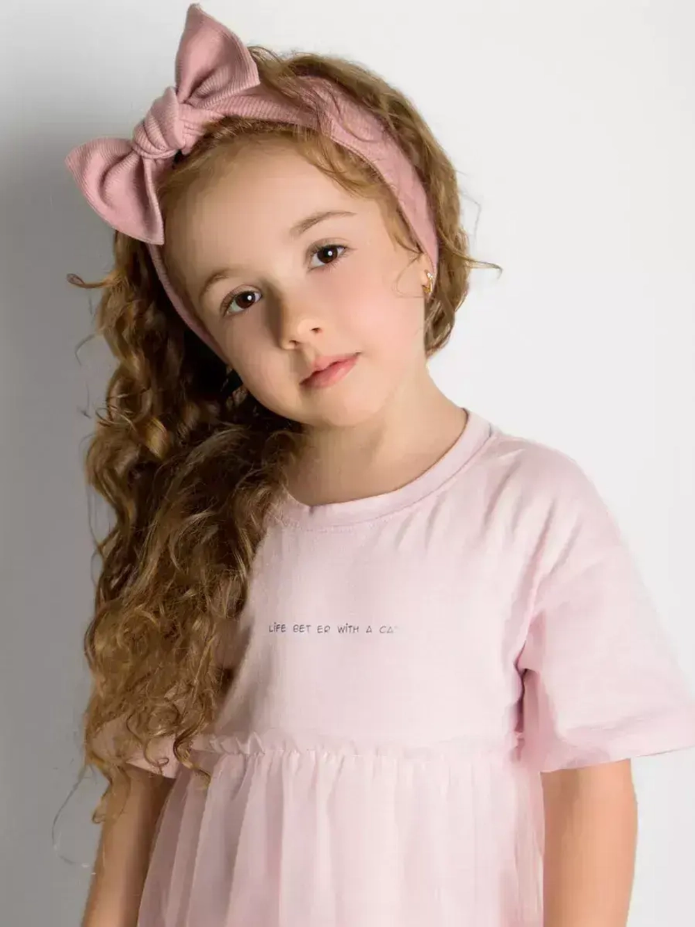 Повязка на голову для девочки солоха розовая