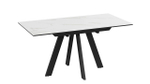 Стол кухонный обеденный раздвижной Черный муар/Керамика матовая черный мрамор 120(160)х80х76 см