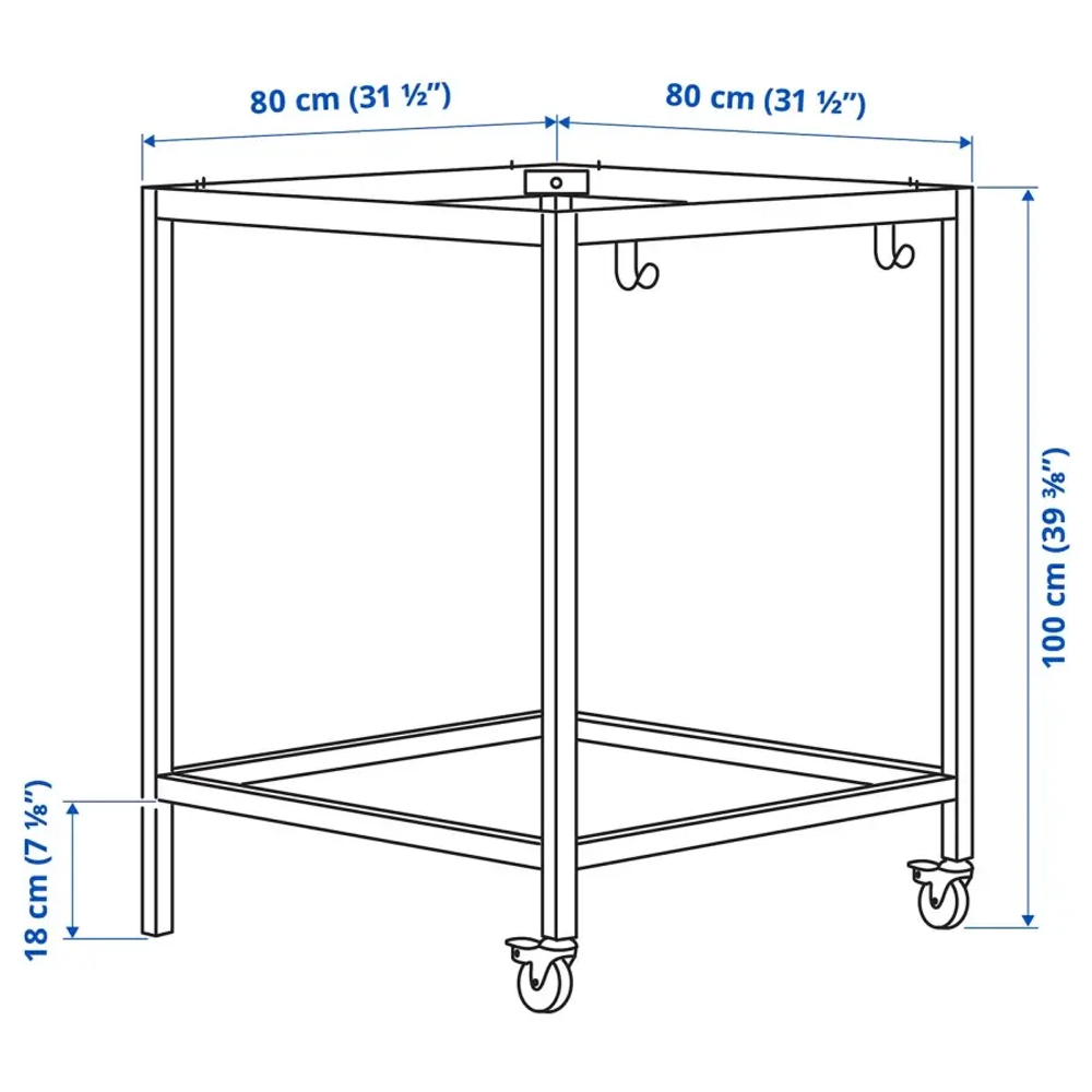 Основание столешницы - IKEA TROTTEN/ТРОТТЕН ИКЕА, 100х80х80 см, белый