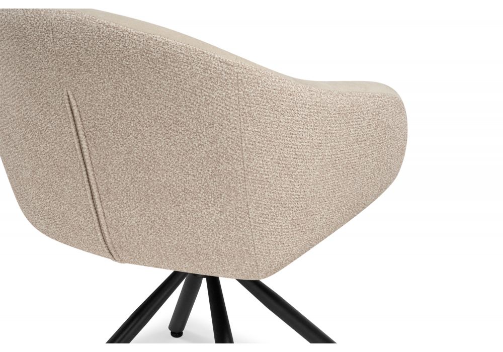 Стул на металлокаркасе Woodville Бартон 1 ткань мадера 3, черный матовый