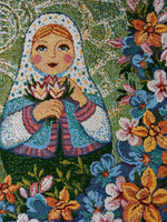 Набор декоративных гобеленовых салфеток Матрешки времена года 32х32 (4 шт.)