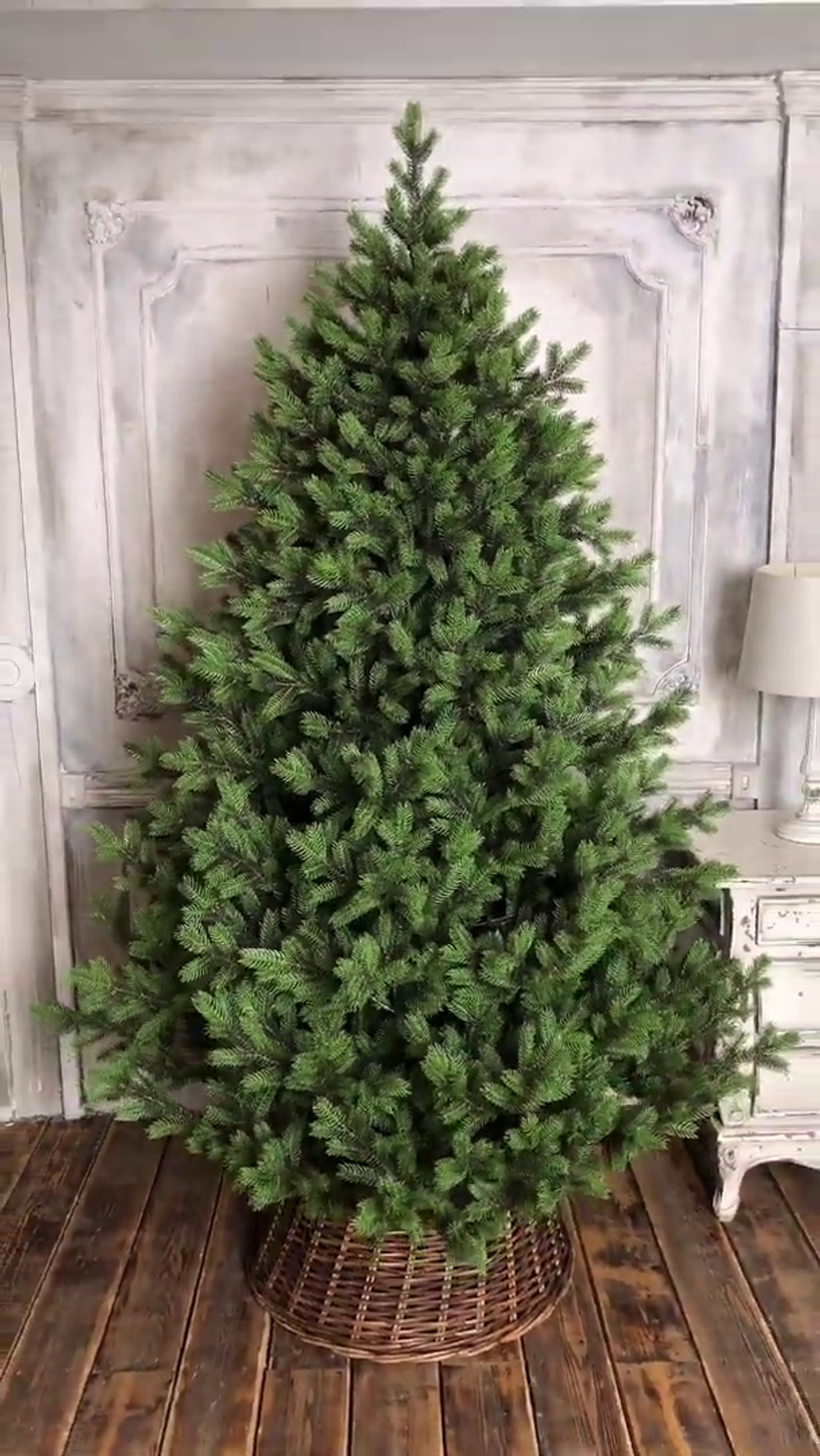 Елка с гирляндой 2в1 «Торжественная» (Литая хвоя) 240 см / 2,4 м