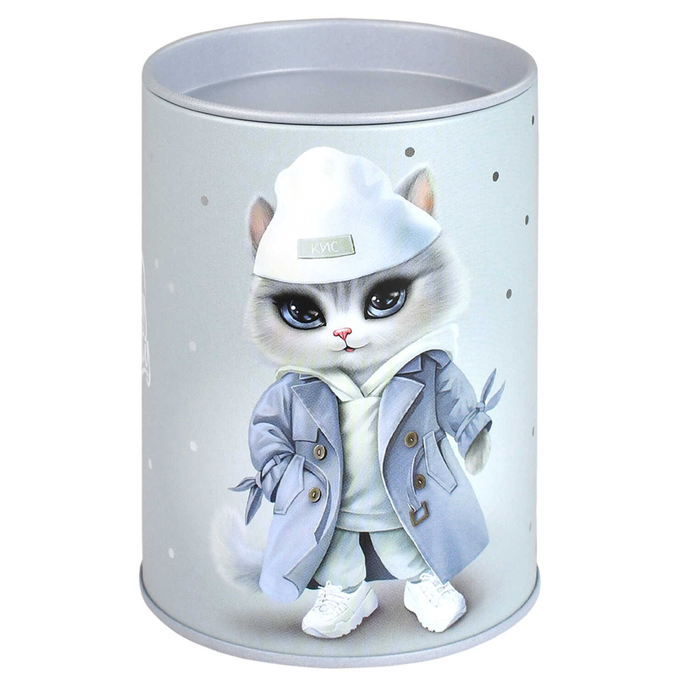 Копилка-подставка для канцелярских принадлежностей, 10,4х7,5х7,5 см, розовый Коллекция "ГОРОДСКИЕ КОШЕЧКИ"