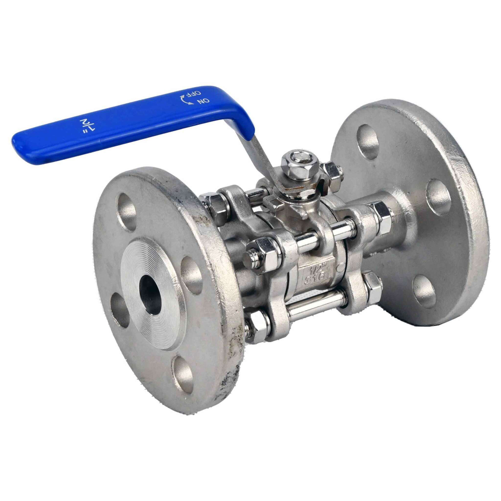 Stainless steel ball valve Elephant BV.F.Fp.T.ISO.316.180 580 psi, SS316, full port, flanged connection, with ISO 5211 mounting pad