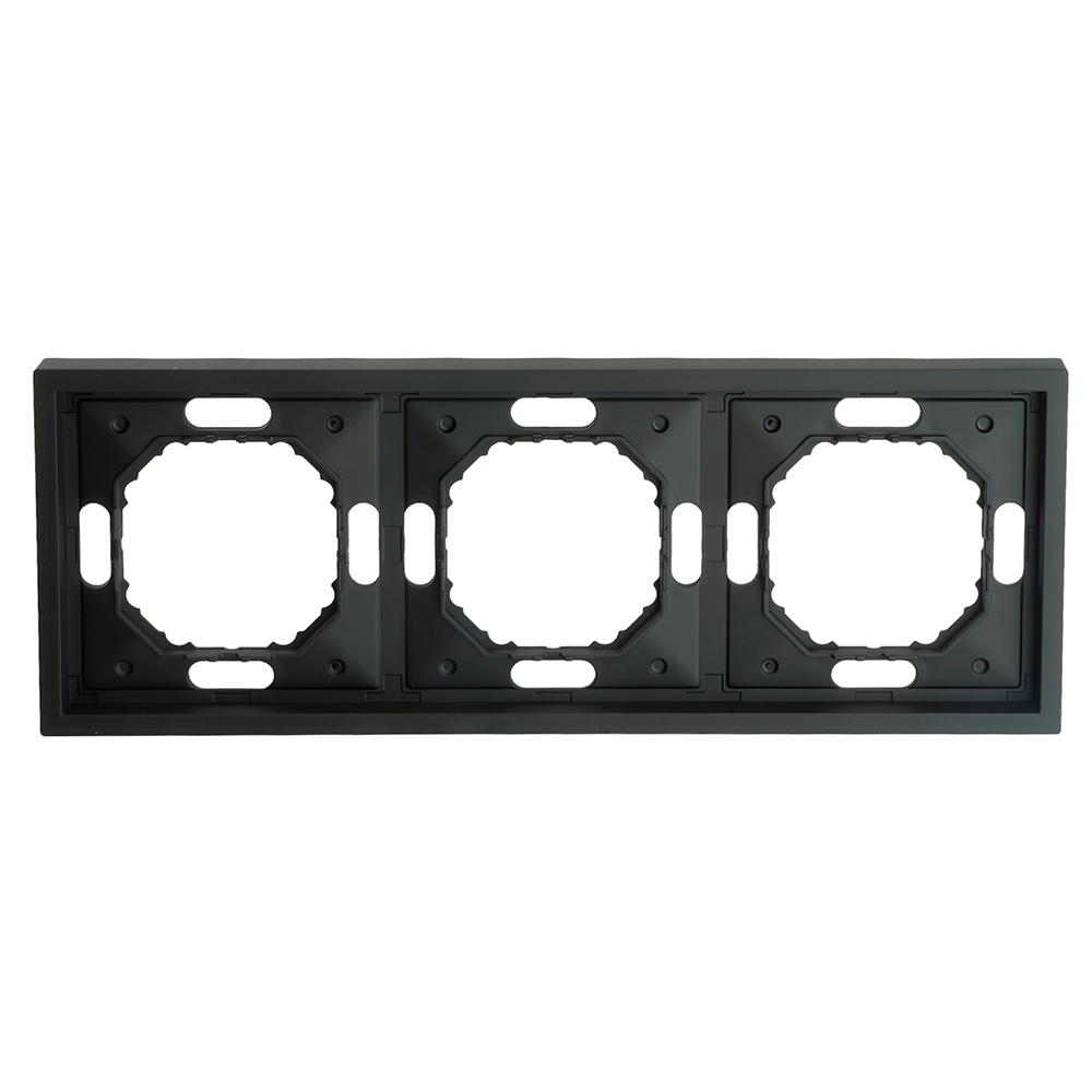 Рамка STEKKER, PFR00-5003-05 3-местная, серия Эмили, черный уголь, soft touch 49860