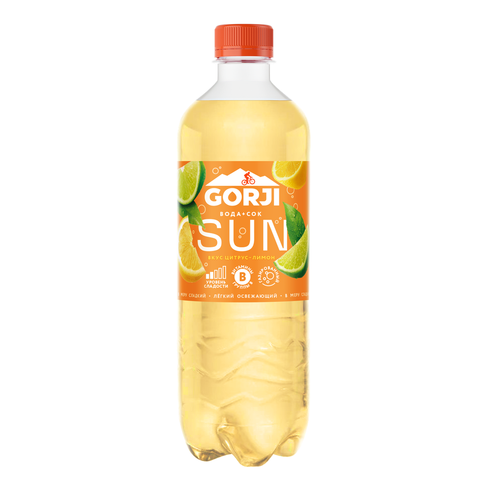Газированная вода со вкусом Цитрус Лимон GORJI Горджи 0,5 л, упаковка 12 шт