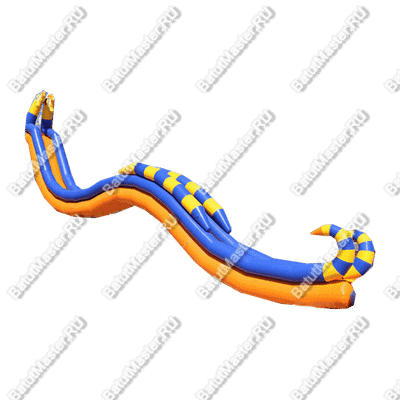 Надувная водная горка для вышки (опоры) с волнообразным спуском «Морской Конёк Pro» 10*3*7 м