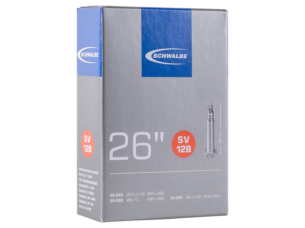Камера 26" спорт 05-10423223 26/27.5х1.00-1.10 SV12B 28-584 20/28-590 IB 40mm SCHWALBE