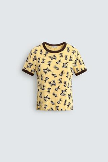 ZARA HARRY LAMBERT X DISNEY ФУТБОЛКА MORTY + FERDY, ЖЕЛТЫЙ
