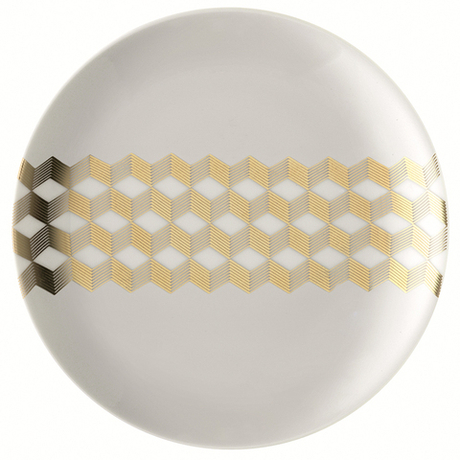 Набор блюдец Signature Chevron 16cm золото 4 шт.