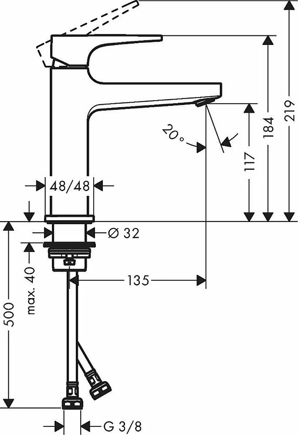 Смеситель для раковины Hansgrohe Metropol 110 32507990