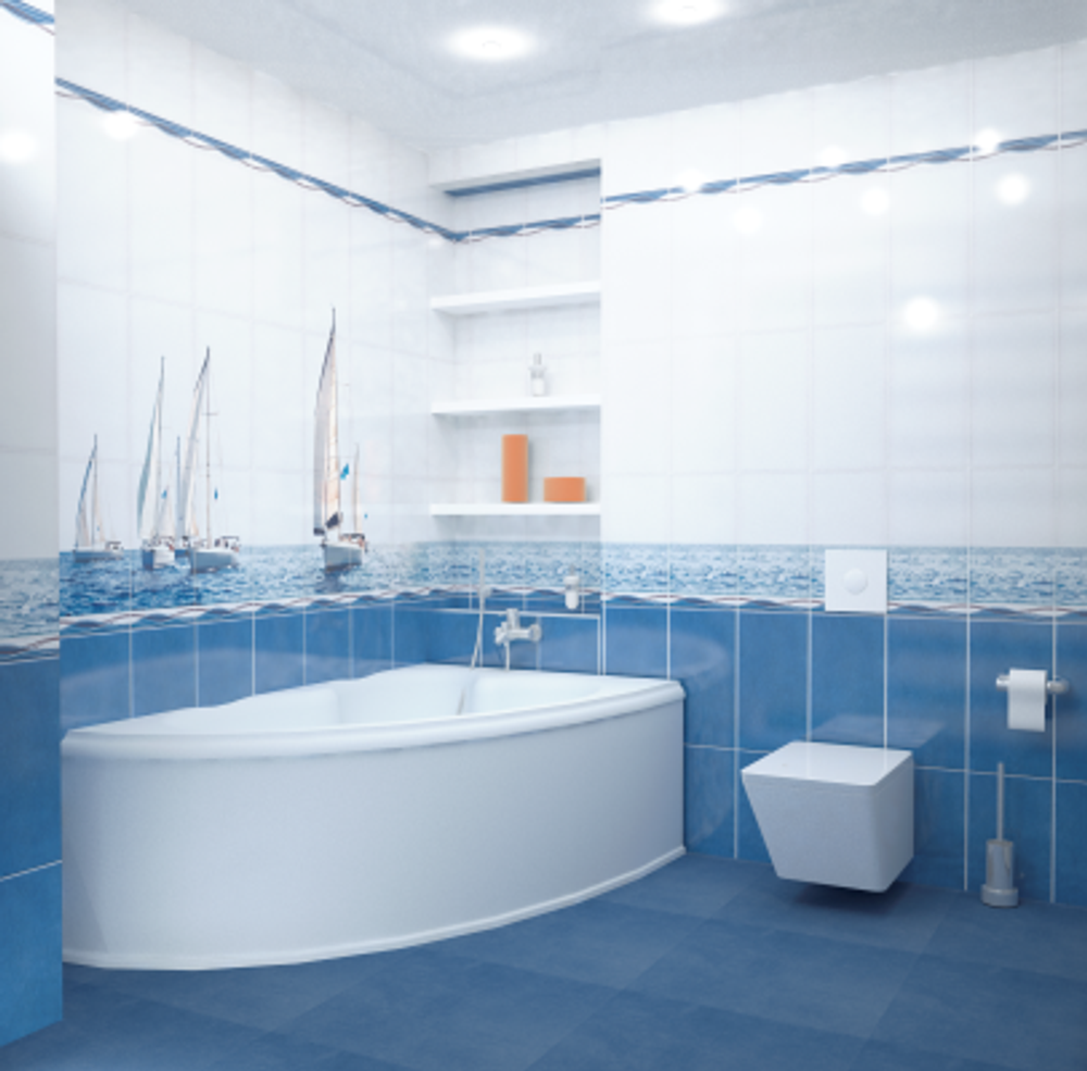 Панель ПВХ фотопечать 3D Panda Морской бриз 2700х250 мм