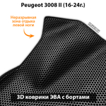 Передние автомобильные коврики ЭВА с бортами для Peugeot 3008 II (16-24г.)