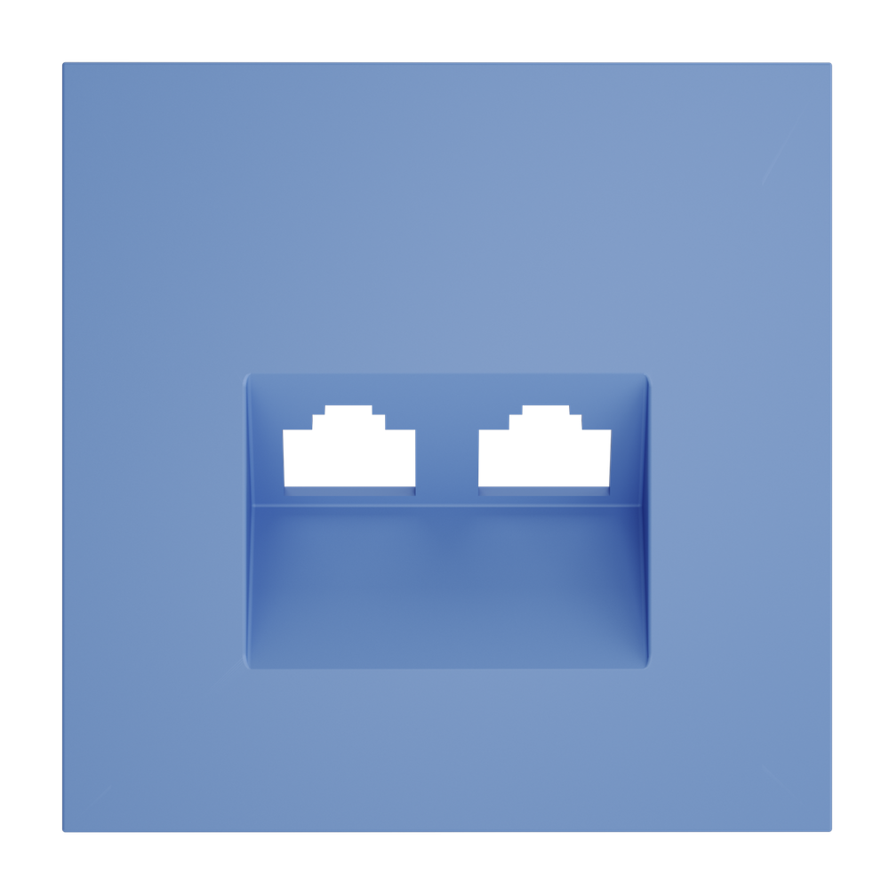 Накладка для розетки компьютерной двойной RJ45+RJ45 кат.6, S70 (деним)