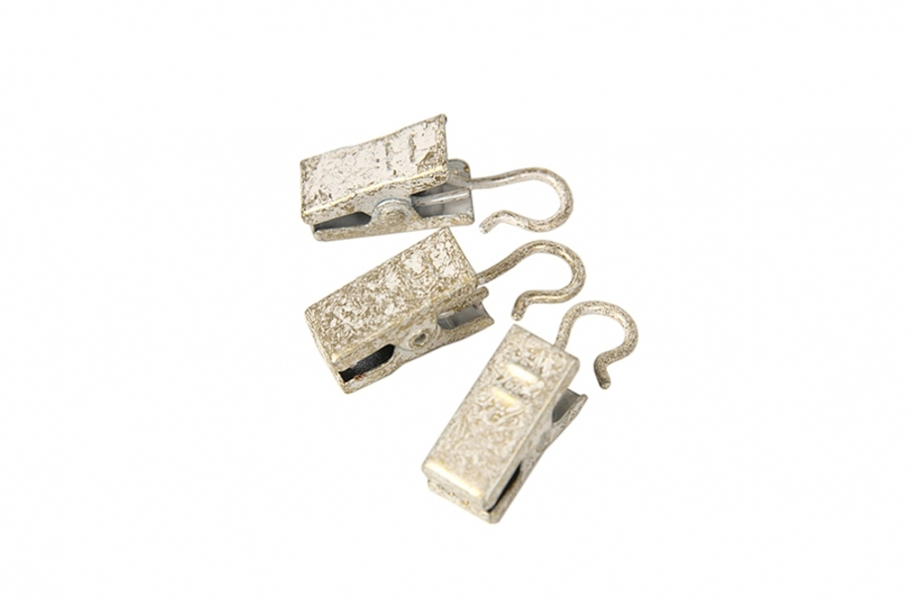 Зажим на кольцо, металл, слоновая кость (10 шт)