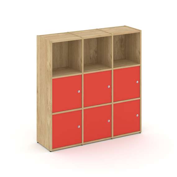 Locker plus Комплект №3 LK.K-003 Тиквуд Светлый/Красный 1188*350*1203