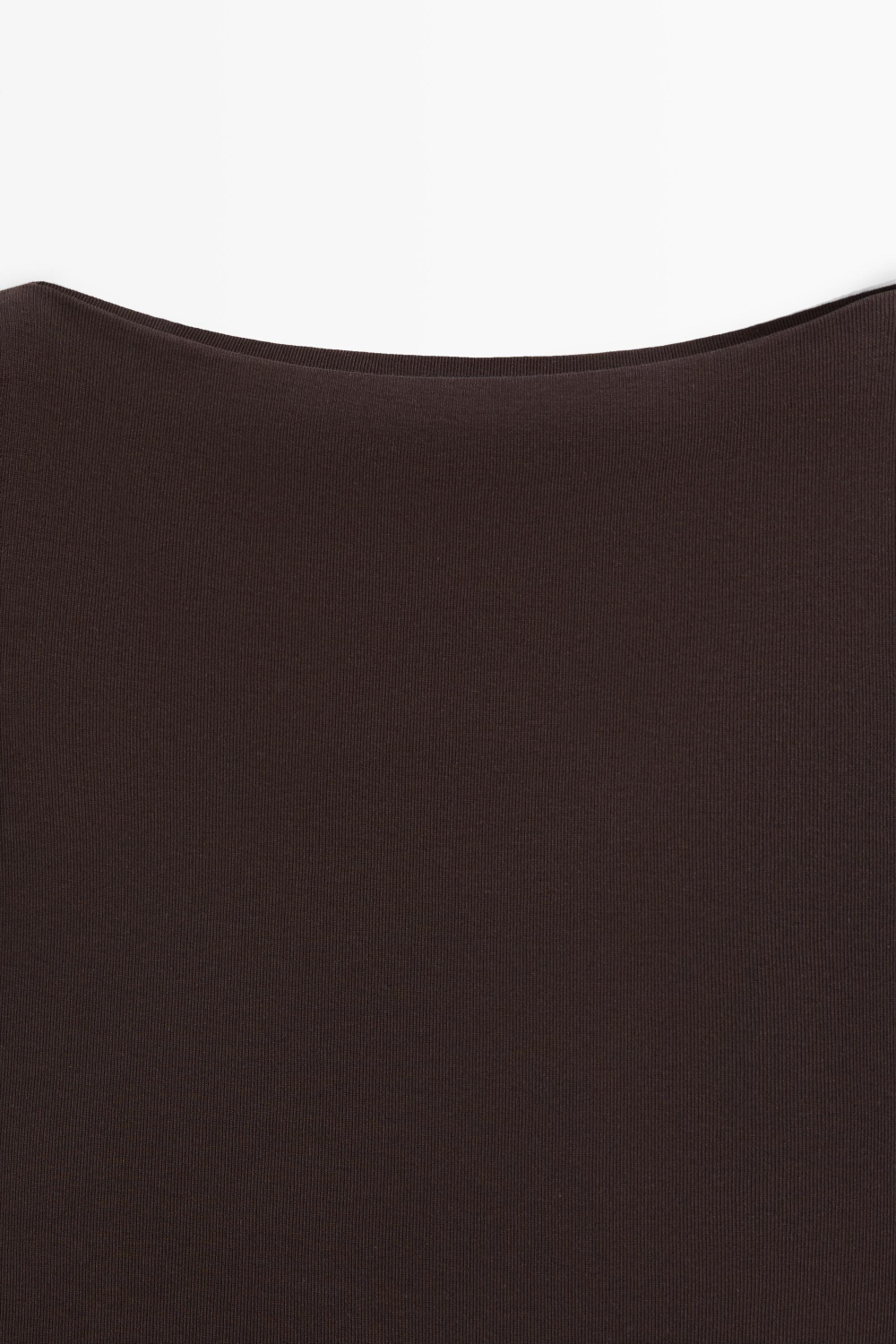 Massimo Dutti Хлопковая футболка с квадратным вырезом, коричневый