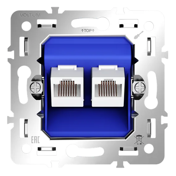 Механизм розетки компьютерной двойной RJ45+RJ45 кат.6, S70