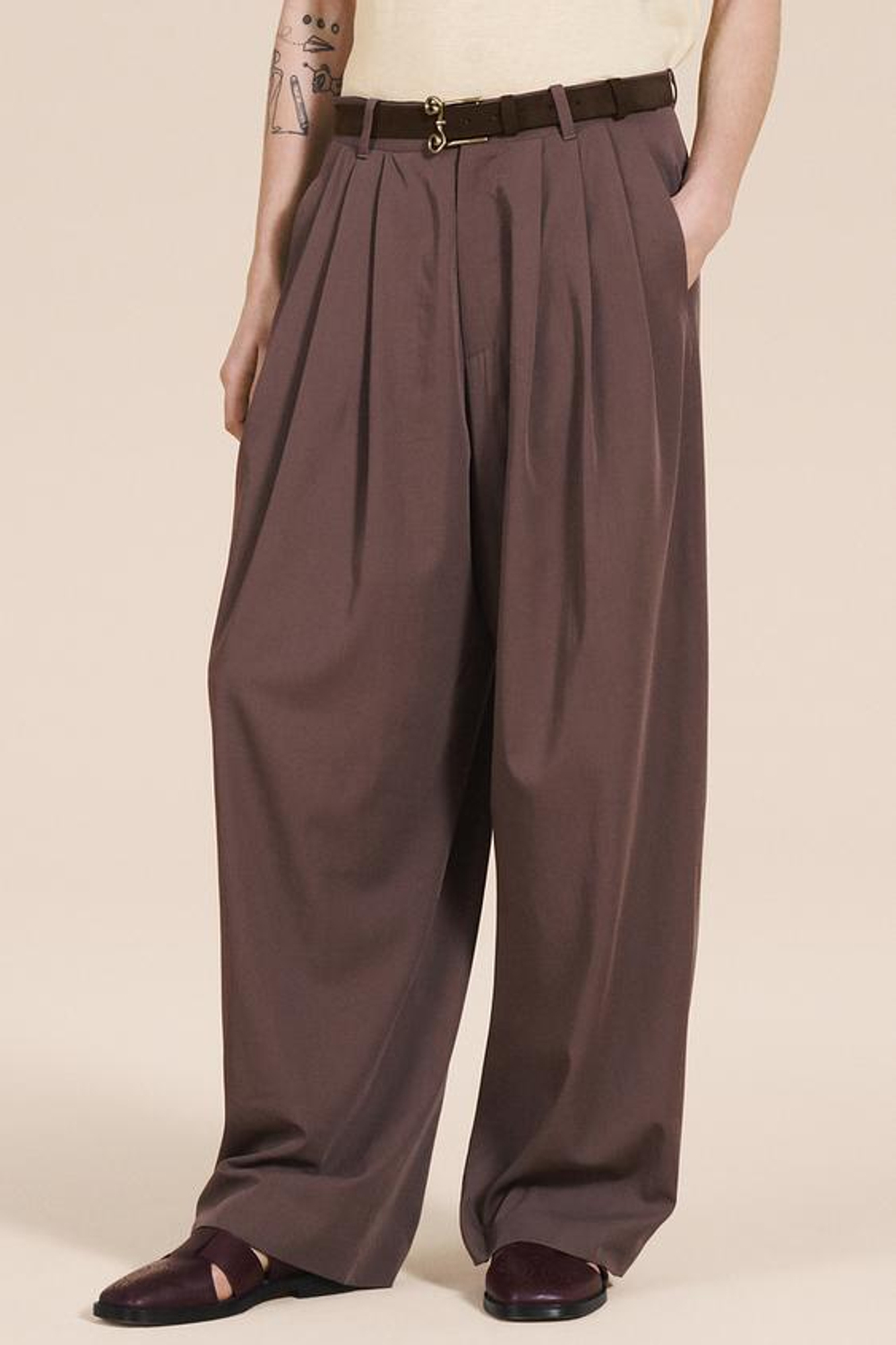 ZARA КОЖАНЫЙ РЕМЕНЬ, КОРИЧНЕВЫЙ