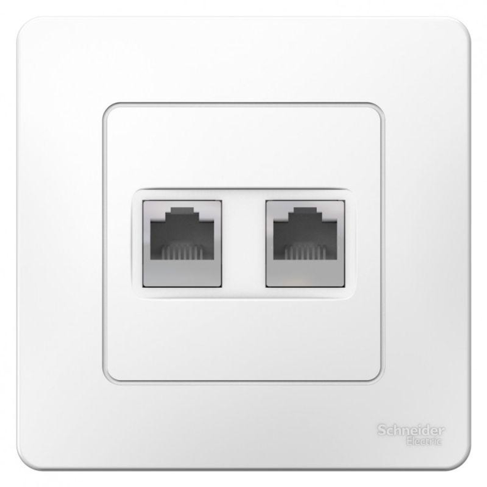 Розетка компьютерная 2-м СП Blanca RJ45 кат.5E бел. SE BLNIS045451