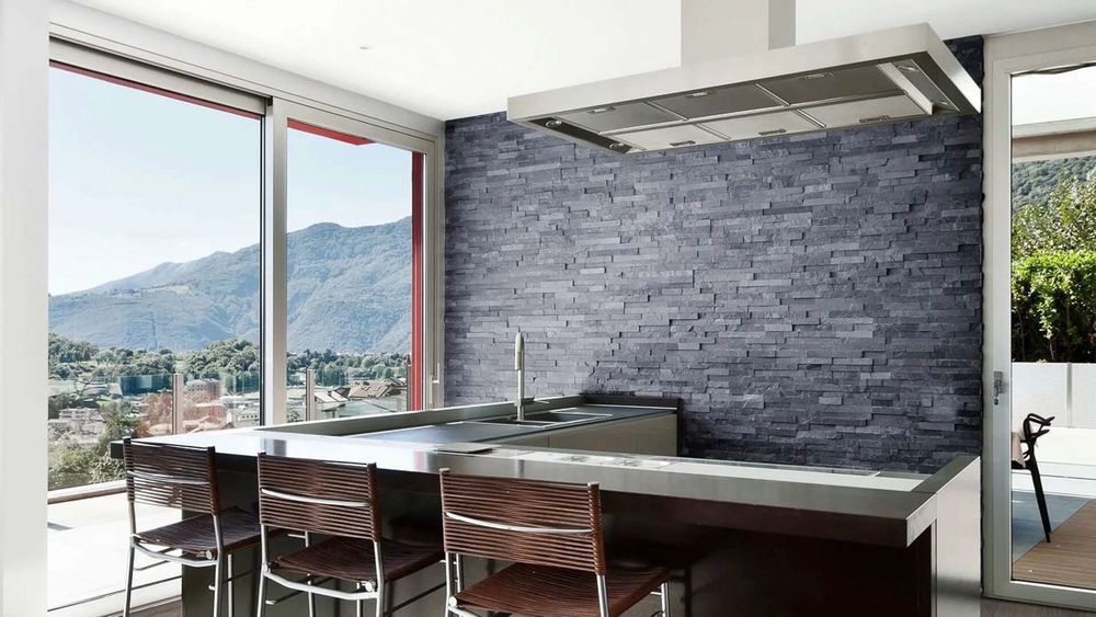 Натуральный камень Сланец черный Pharaon 150x600x10-20 Классик