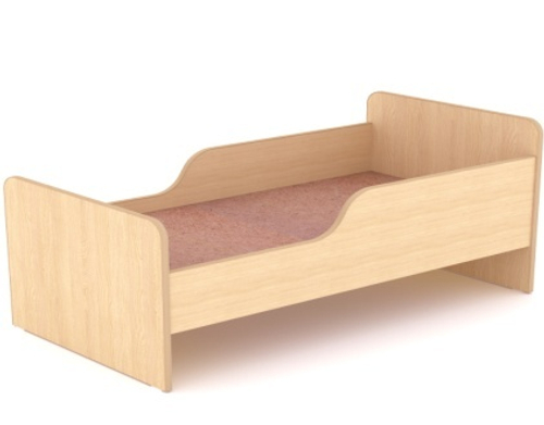 Кровать с двумя бортиками, 1232*632*600, древесный цвет - бук, клен