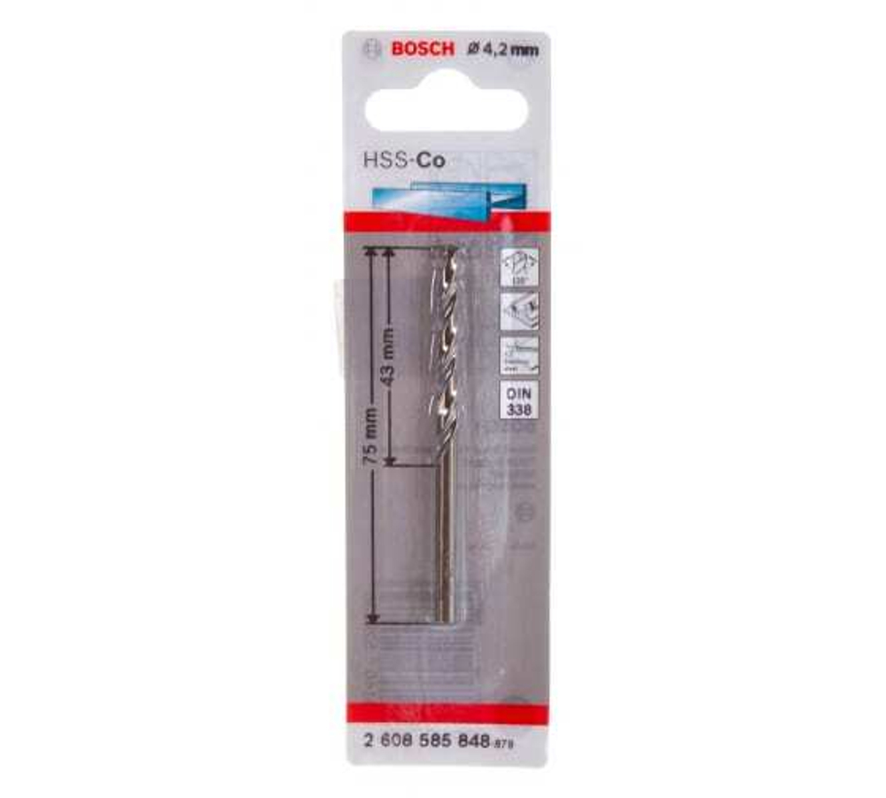 СВЕРЛО ПО МЕТАЛЛУ BOSCH 4,8 MM 52-86 HSS-CO (10 PACK)